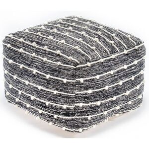 Anji Mountain - Penelope Pouf Ottoman Black/Ivory - Anji Mountain Black/Ivory
